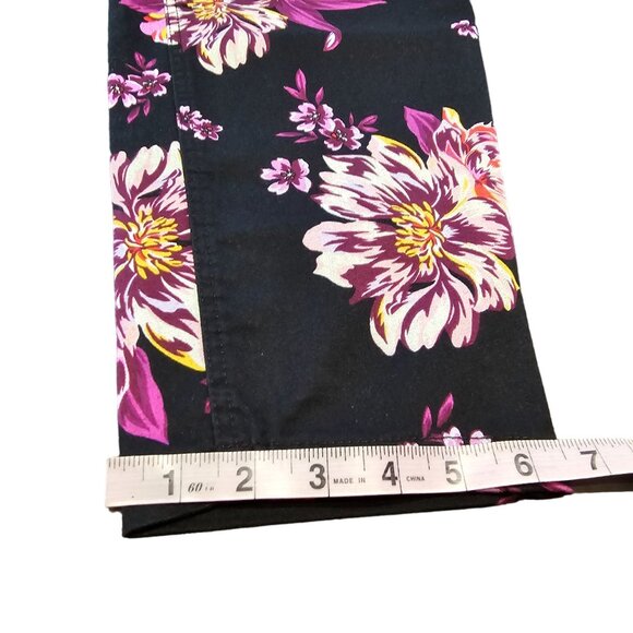 NWT Terra & Sky Women's Black Floral Skinny Mid Rise Pants Leggings size 2X - Picture 5 of 13